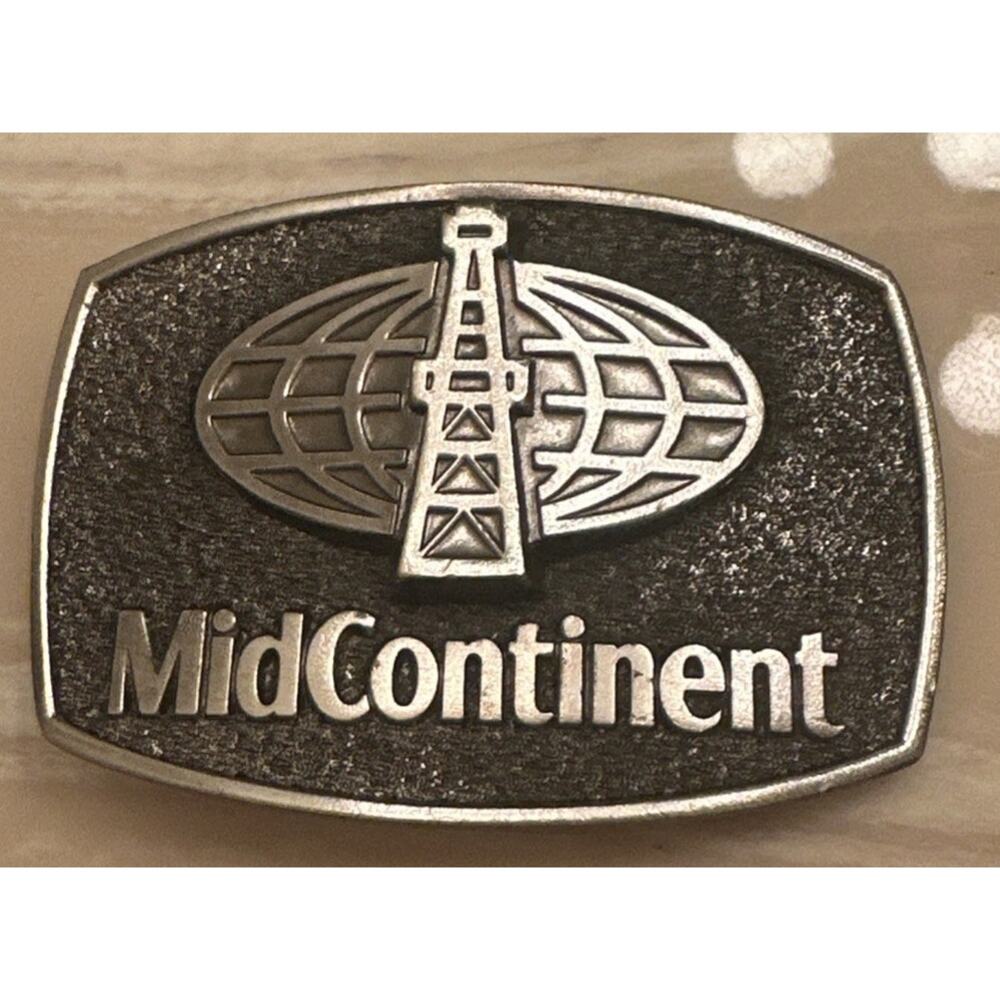 MidContinent Belt Buckle – Vintage Metal Buckle Western Collectible‎